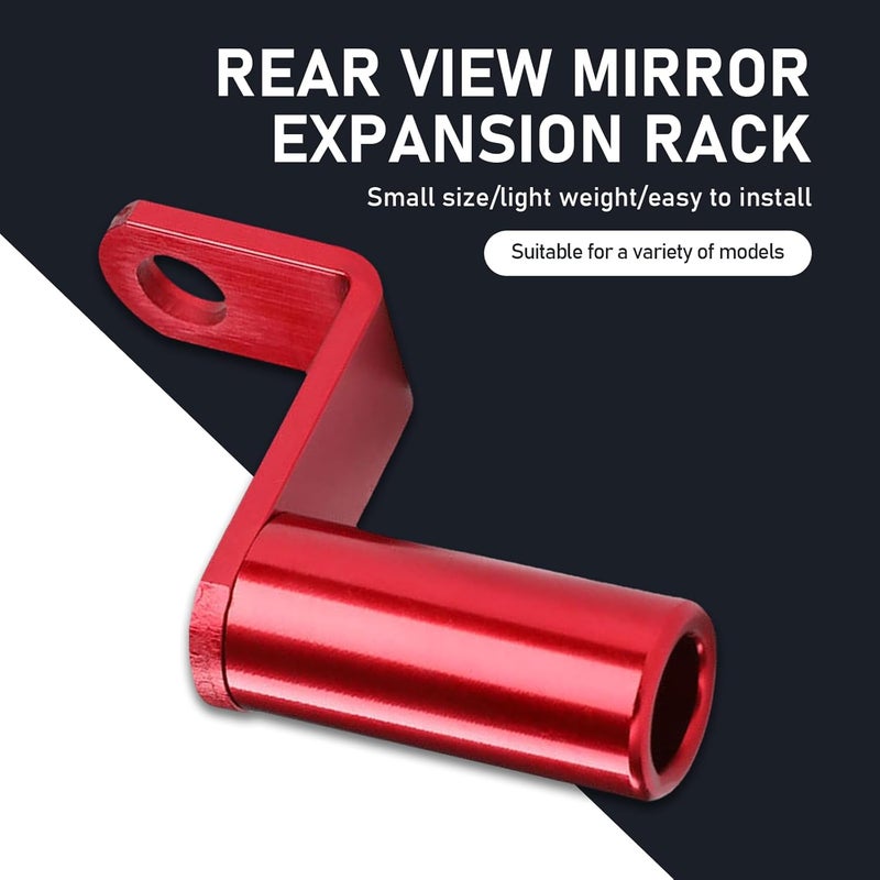 pinflaw 1 PC Motorcycle Conversion Bracket, Rearview Mirror Extension Rod Bracket, Aluminum Alloy Conversion Seat, Universal for Most Cars (Red) - Image 3